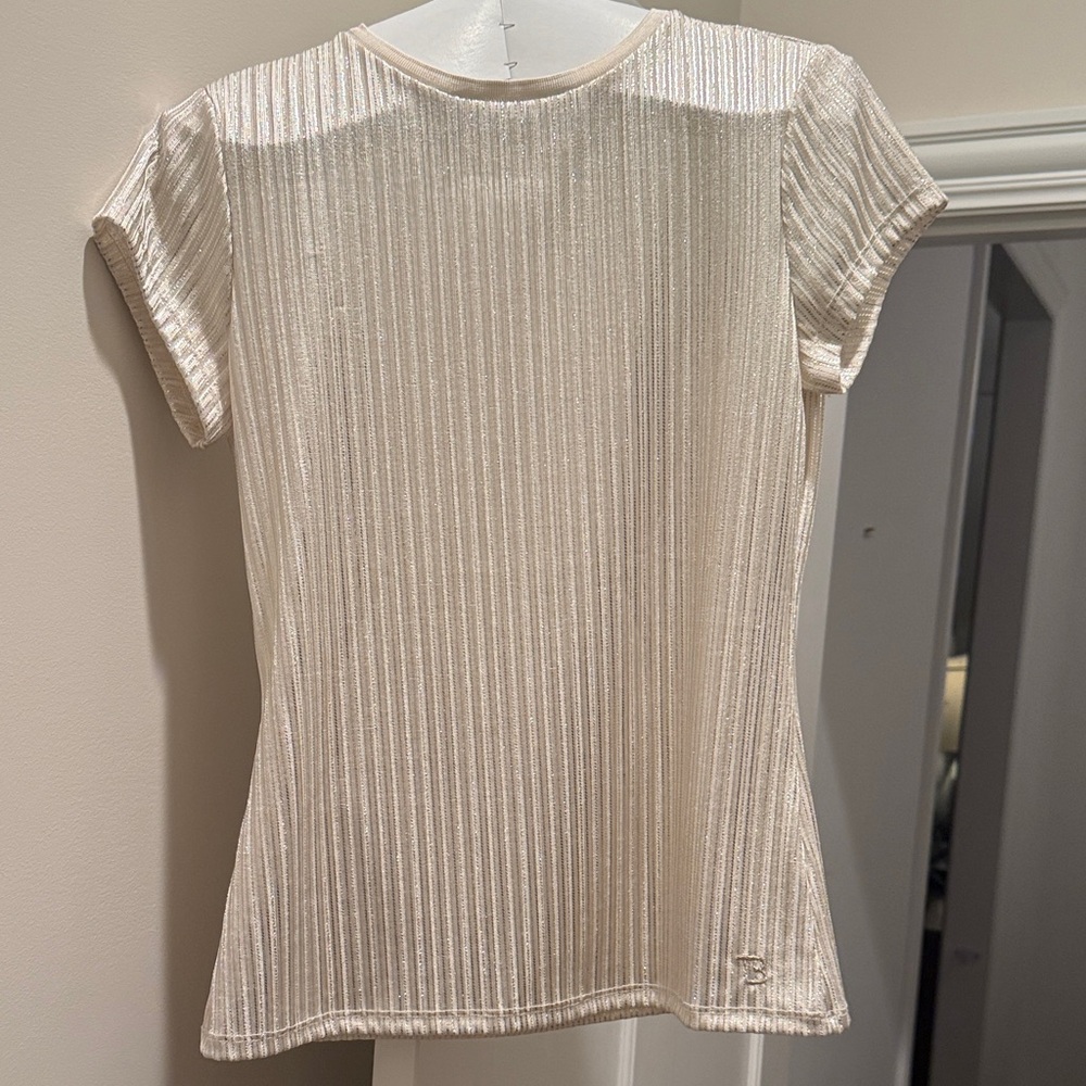 Ted Baker Shimmering Cream Short Sleeve Top